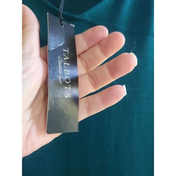 NWT Talbots Dark Green V-Neck Wool Blend Midi Length Dress size X-Small - Picture 8 of 10